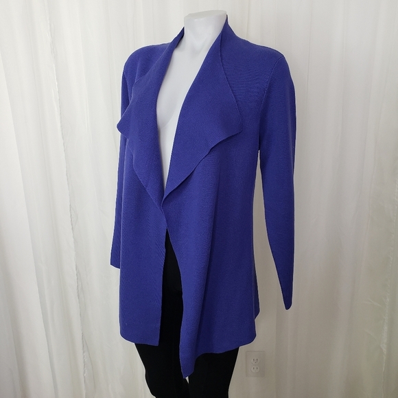 Eileen Fisher Sweaters - Eileen Fisher silk/cotton blue open front cardigan sweater size medium
